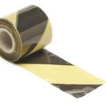 BLACK/YELLOW SAFETY TAPE - 100m