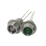 GREEN LED 2V. 8mm WITH NUT. CONCAVE REFLECTOR