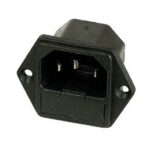 POWER SOCKET CHASSIS MALE WITH FUSE 6A