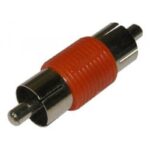 ADAPTOR MALE RCA TO MALE RCA RED - NICKEL