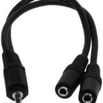 3.5 mm 4P STEREO + MIC MALE to 3.5 mm 4P STEREO + MIC FEMALE x 2 CABLE - WHITE - 0.1 m