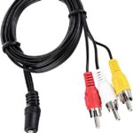 VIDEO & DIGITAL CAMERA CABLE : 3.5mm AUDIO/VIDEO JACK PLUG TO 3 X RCA PLUG