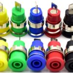 4mm PLUG FEMALE GREEN. SOLDER CONNECTION. CHASSIS MOUNT