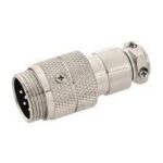 6P XLR MALE PLUG NICKEL CABLE MOUNT