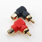 ADAPTOR RCA ΑΡΣ. - ΘΗΛ. ΓΩΝΙΑΚΟΣ ΕΠΙΧΡΥΣΟΣ ΜΑΥΡΟΣ