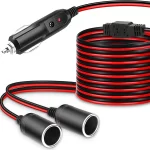 AUTO PLUG (CIGARETTE) EXTENSION CORD / 1 male-2female / 2m