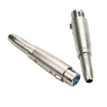 3P XLR SOCKET TO 6.35mm MONO JACK PLUG - NICKEL FINISH