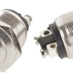 ROUND METAL PUSH BUTTON SPST OFF-(ON)