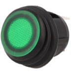 PUSH-BUTTON SWITCH ON-OFF 12V/20A WITH GREEN LIGHT