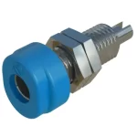 4mm PLUG FEMALE BLUE. SOLDER CONNECTION. CHASSIS MOUNT