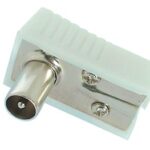 TV PLUG 90° MALE, WHITE, 9.5mm/2.3mm