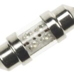 WHITE 12V LED CAR BULB. 4 LEDS (2pcs/blister)