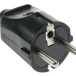 SCHUKO MALE PLUG - BLACK