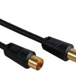 TV CABLE - COAX MALE TO COAX FEMALE. 10m BLACK