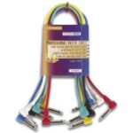 PROFESSIONAL PATCH CABLE 6.35mm MONO 90° MALE TO 6.35mm MONO 90° MALE (6 COLOURS - 0.5m)