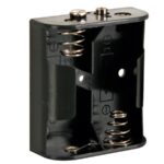 BATTERY HOLDER FOR 2 x C-CELL (WITH SNAP TERMINALS)