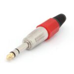 6.35mm JACK STEREO MALE. RED. NICKEL. PROFESSIONAL