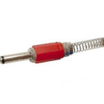 6.35mm PLASTIC BOOT NICKEL MALE JACK CONNECTOR - MONO - RED