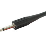 6.35mm RUBBER BOOT NICKEL MALE JACK CONNECTOR - MONO - BLACK