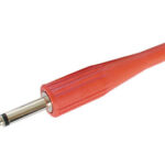 6.35mm RUBBER BOOT NICKEL MALE JACK CONNECTOR - MONO - RED