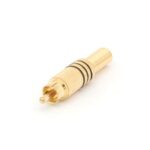 RCA PLUG MALE BLACK. TIP AND HOUSING GOLD-PLATED. SPRING CABLE GUIDE Ø6mm