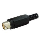 RCA PLUG FEMALE BLACK. Ø4mm