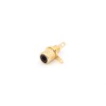 RCA PLUG FEMALE BLACK. GOLD-PLATED. CHASSIS MOUNT