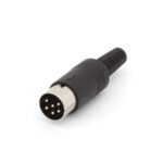 MALE 6P DIN PLUG BLACK