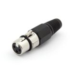 3P XLR SOCKET. NICKEL. BLACK
