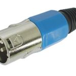 3P XLR PLUG. NICKEL. BLUE