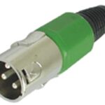 3P XLR PLUG. NICKEL. GREEN