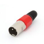 3P XLR PLUG. NICKEL. RED