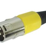 3P XLR PLUG. NICKEL. YELLOW