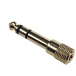 FEMALE 3.5mm STEREO JACK TO MALE 6.35mm STEREO JACK - GOLD