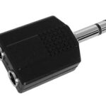 DUAL FEMALE 6.35mm STEREO JACK TO MALE 6.35mm STEREO JACK