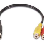 ADAPTER CABLE MINI-DIN MALE TO 2 x RCA PLUG FEMALE