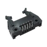 PCB HEADER CONNECTOR. ANGLE 90deg . WITH LATCHES. 2.54mm. 10P GOLD