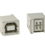USB B FEMALE. SINGLE CONNECTOR 180deg . PCB MOUNT