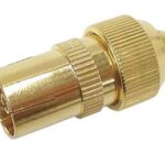 TV PLUG FEMALE. GOLD-PLATED. 9.5mm/2.3mm