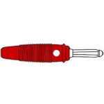 HQ MATING CONNECTOR 4mm WITH TRANSVERSE HOLE AND SCREW / RED (BULA 20K)
