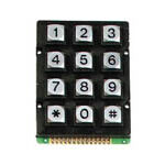 KEYBOARD 12 KEYS - BLACK WITH METAL KEYS - COM ROW