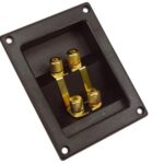 DOUBLE LOUDSPEAKER CONNECTION TERMINAL - RECTANGULAR - GOLD