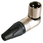 NEUTRIK - XLR MALE CABLE CONNECTOR. 3-POLE. RICHT-ANGLE. NICKEL HOUSING. SILVER CONTACTS