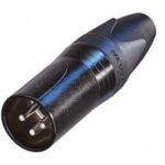 NEUTRIK - XLR CABLE CONNECTOR. 3-PIN MALE. SILVER PLATED. BLACK