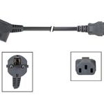 PCORD GREY 3.0M EURO 90deg EURO FEM PLUG. 3G1.0mm2