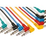 PROFESSIONAL PATCH CABLE 6.35mm MONO 90° MALE TO 6.35mm MONO 90° MALE (6 COLOURS - 1m)