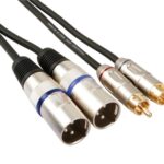 PROFESSIONAL AUDIO CABLE, 2xXLR 3-PIN MALE TO 2xRCA MALE (1m)
