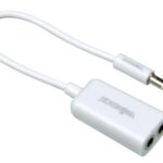 3.5 mm 3P STEREO MALE to 3.5 mm 3P STEREO FEMALE x 2 CABLE - WHITE - 0.1 m