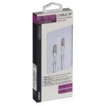 3.5 mm 3P STEREO MALE to 3.5 mm 3P STEREO MALE CABLE - WHITE - 1 m