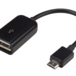 OTG CABLE - USB 2.0 A FEMALE TO MICRO-USB 5P MALE - BLACK - 10 cm